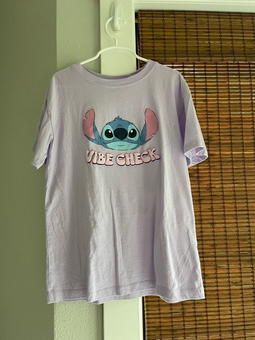 Disney Lilac Short-Sleeve 'Vibe Check' Stitch Graphic Tee